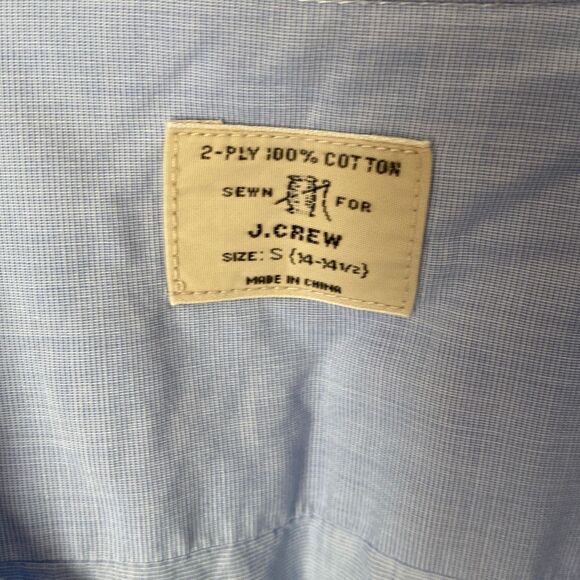 J. Crew Men's Dress Shirts Size Small 14-14.5‎ Blue Purple Plaid Cotton - Picture 14 of 15